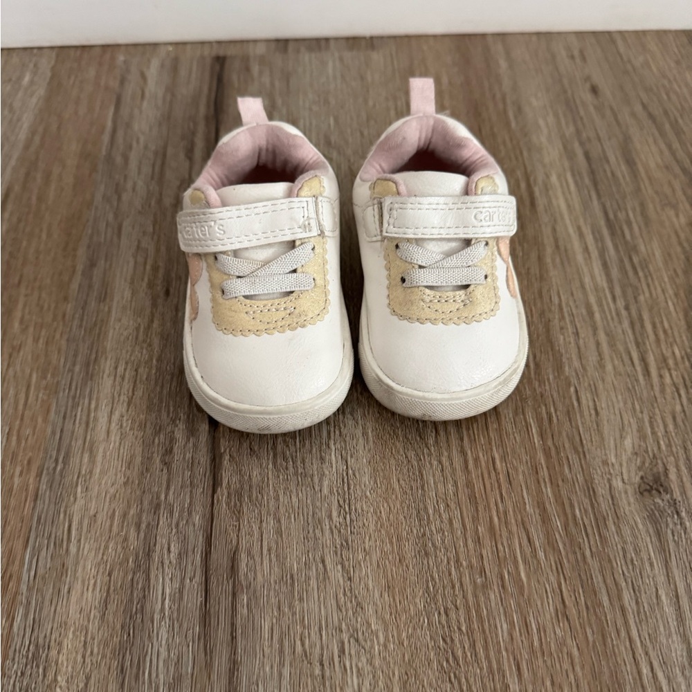 Carter's Cream and Pink Baby Walker Shoes